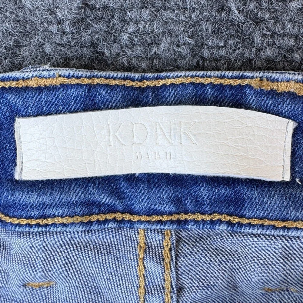 KDNK 11 4 14 11 Skinny Jeans Mens 31x30.5 Blue Denim Cotton Stretch Distressed‎